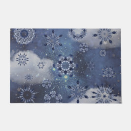 Blauwe sneeuw deurmat