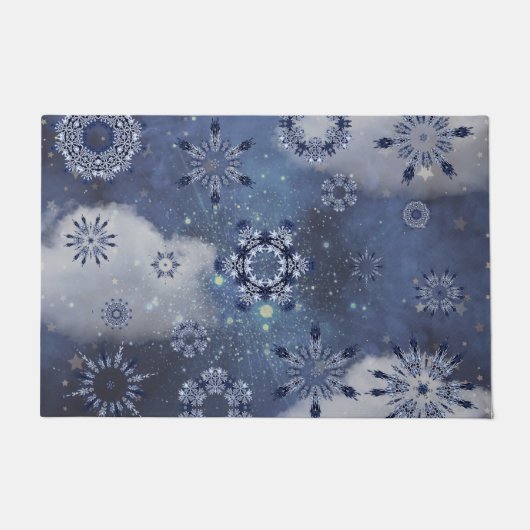 Blauwe sneeuw deurmat (Voorkant)