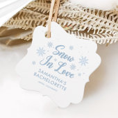 Blauwe sneeuw in de liefde winterski vrijgezel bedankjes labels