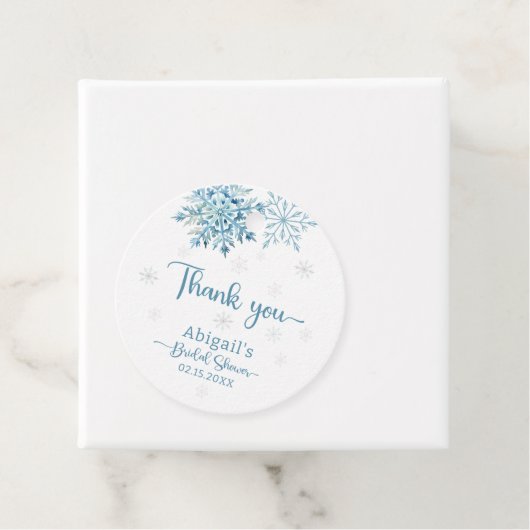 BLAUWE SNEEUW IN LIEFDE BRUIDSSCHMAUS BEDANKJES LABELS (In situ)