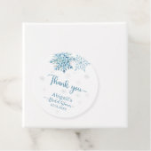 BLAUWE SNEEUW IN LIEFDE BRUIDSSCHOONMAAKMOMENT BEDANKJES LABELS (In situ)