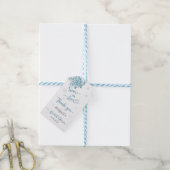 BLAUWE SNEEUW IN LIEFDE BRUIDSSHOUDER CADEAULABEL (Met Touw)