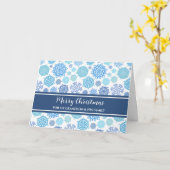 Blauwe Sneeuw Kleinzoon & Familie Kerstmis Kaart (Gele Bloem)