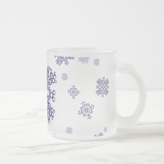 Blauwe Sneeuw Matglas Koffiemok (Rechts)