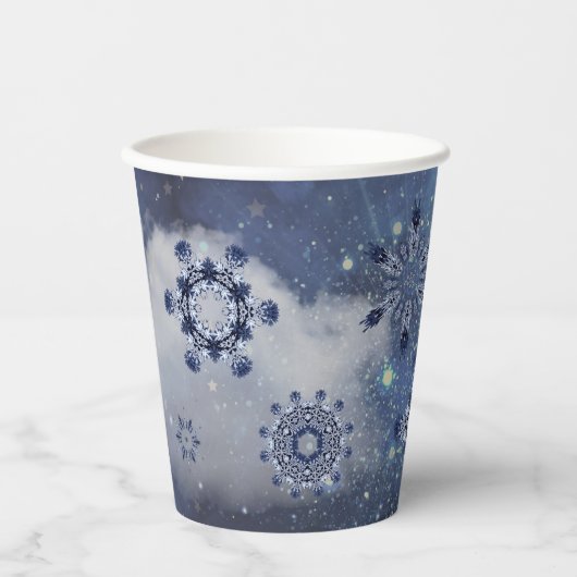 Blauwe sneeuw papieren bekers (Voorkant)