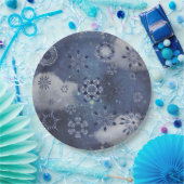 Blauwe sneeuw papieren bordje (Feest)