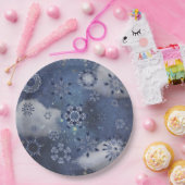 Blauwe sneeuw papieren bordje (Feest)