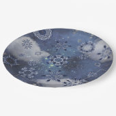 Blauwe sneeuw papieren bordje (Gekanteld)