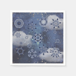 Blauwe sneeuw servet