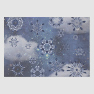 Blauwe sneeuw tissuepapier