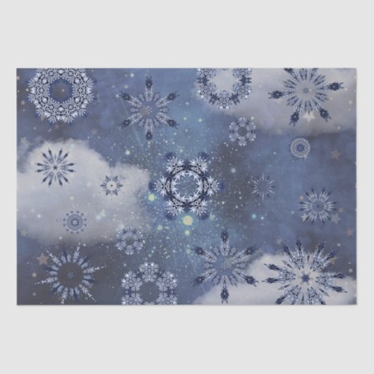Blauwe sneeuw tissuepapier (Voorkant)
