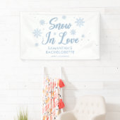 Blauwe sneeuw verliefd Winter Ski Bachelorette Spandoek (Insitu)