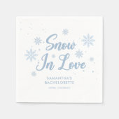 Blauwe Sneeuw verliefd Winter Ski Bruidsfeest Servet (Voorkant)