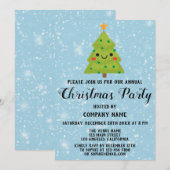 Blauwe sneeuw voor feestdagen kaart (Voorkant / Achterkant)