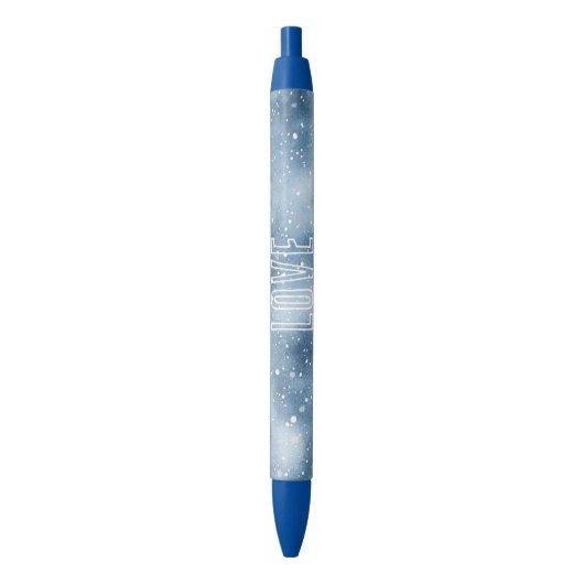 Blauwe Sneeuw Zwarte Inkt Pen (Voorkant Verticaal)
