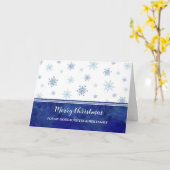 Blauwe Sneeuwdochter & Familie Vrolijk Kerstfeest Kaart (Gele Bloem)