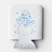 Blauwe sneeuwman blikjeskoeler (Achterkant)