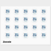 Blauwe Sneeuwman Eerste Kerstmis Ronde Sticker (Vel)