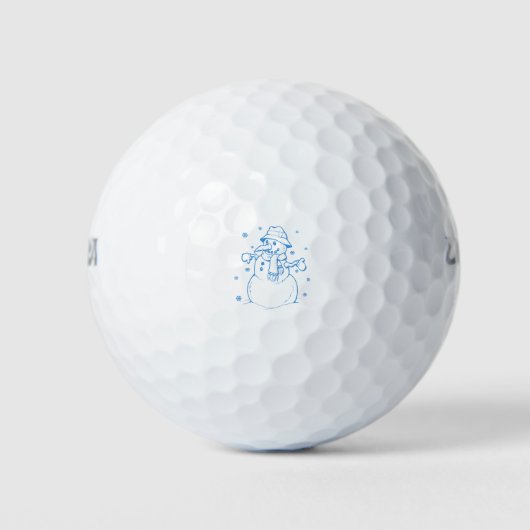 Blauwe sneeuwman golfballen (Voorkant)
