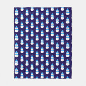 Blauwe sneeuwman in Flurry Fleece Deken (Voorkant)