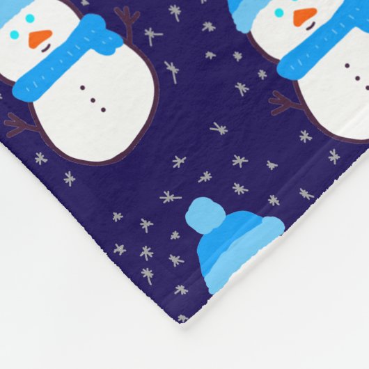 Blauwe sneeuwman in Flurry Fleece Deken (Hoek)