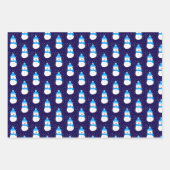 Blauwe sneeuwman in Flurry Inpakpapier Vel (Voorkant 3)