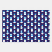 Blauwe sneeuwman in Flurry Inpakpapier Vel (Voorkant 2)