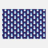 Blauwe sneeuwman in Flurry Inpakpapier Vel (Voorkant)