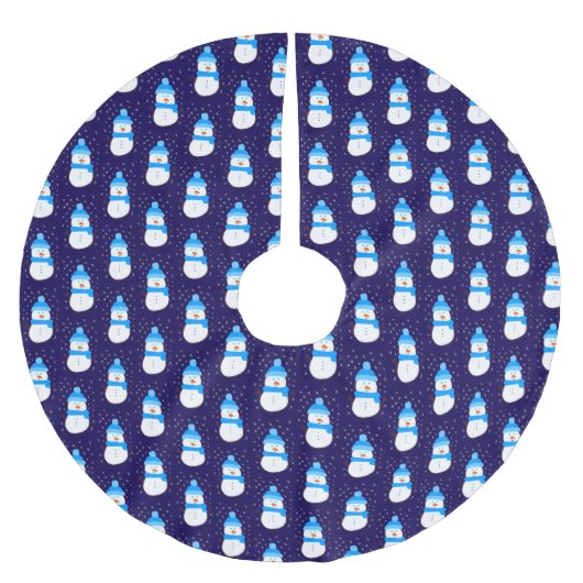 Blauwe sneeuwman in Flurry Kerstboom Rok (Voorkant)