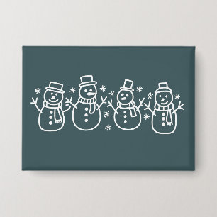 Blauwe Sneeuwman Kerst Vakantie Winter Festief Ker Button