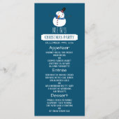 Blauwe sneeuwman, kerstmenu menu (Voorkant)