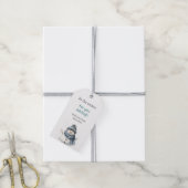 Blauwe Sneeuwman Kerstmis Cadeaulabel (Met Touw)