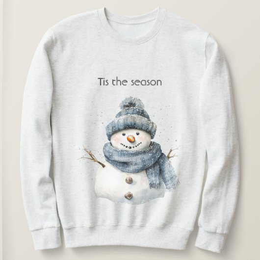 Blauwe Sneeuwman Kerstmis Trui (Design voorkant)