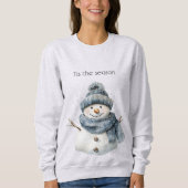 Blauwe Sneeuwman Kerstmis Trui (Voorkant)