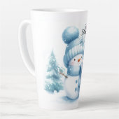 Blauwe Sneeuwman Marshmallow Wereld Latte Mok (Linkerhoek)