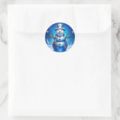 Blauwe Sneeuwman Sneeuwvlokken Vakantie Sticker (Tas)