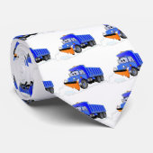 Blauwe sneeuwploeg Cartoon dump truck Stropdas (Opgerold)