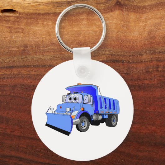 Blauwe sneeuwploeg Cartoon Sleutelhanger (Voorkant)