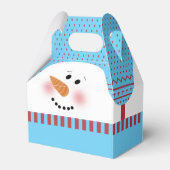 Blauwe sneeuwpop geveldoos bedankdoosjes (Voorkant Zijde)