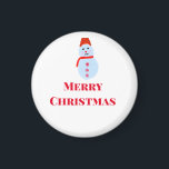 Blauwe sneeuwpop Kerstmis vrolijk Kerstmis voeg na Magneet<br><div class="desc">Ontwerp van sjabloon aanpassen</div>