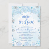 Blauwe sneeuwsneeuwsneeuw in liefdeskoppels kaart (Voorkant)