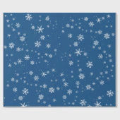 Blauwe sneeuwsneeuwwinterkerstFeestdagen Cadeaupapier (Vlak)