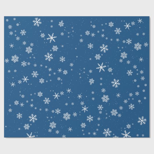 Blauwe sneeuwsneeuwwinterkerstFeestdagen Cadeaupapier (Vlak)