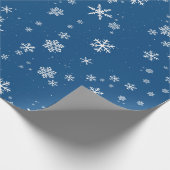 Blauwe sneeuwsneeuwwinterkerstFeestdagen Cadeaupapier (Hoek)