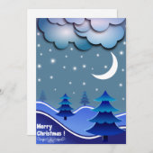 Blauwe sneeuwstars Balls - Merry Kerstmis Feestdagenkaart (Voorkant / Achterkant)