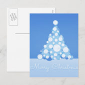 Blauwe sneeuwstars Balls - Merry Kerstmis Feestdagenkaart (Voorkant / Achterkant)