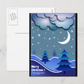 Blauwe sneeuwstars Balls - Merry Kerstmis Feestdagenkaart (Voorkant / Achterkant)