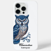 Blauwe sneeuwuil houtsnijwerk Case-Mate iPhone case (Achterkant)