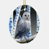 Blauwe sneeuwuil keramisch ornament (Rechts)