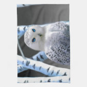 Blauwe sneeuwuil theedoek (Verticaal)
